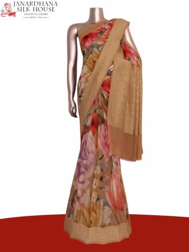 Pure Floral Georgette Silk Saree